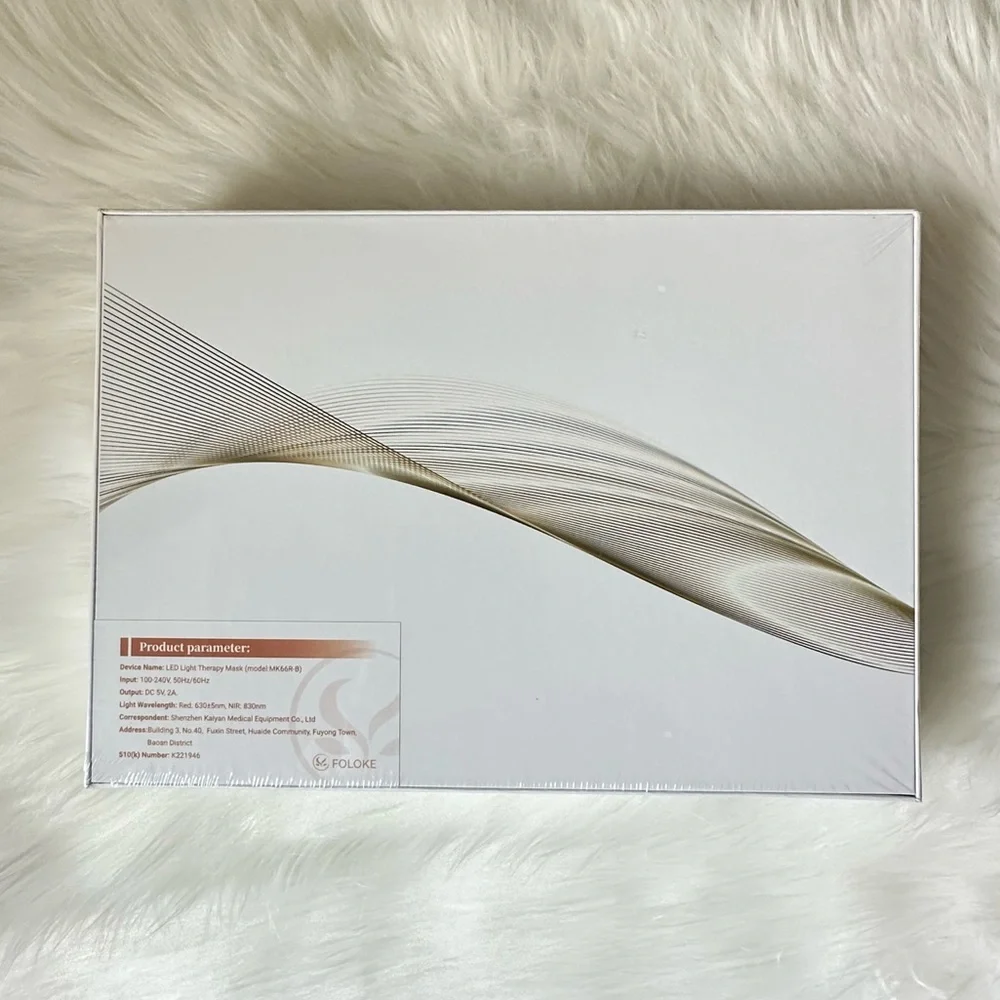 NWT FOLOKE Red Light Therapy LED Face and Neck Mask with 7 Light Waves/ Colors
